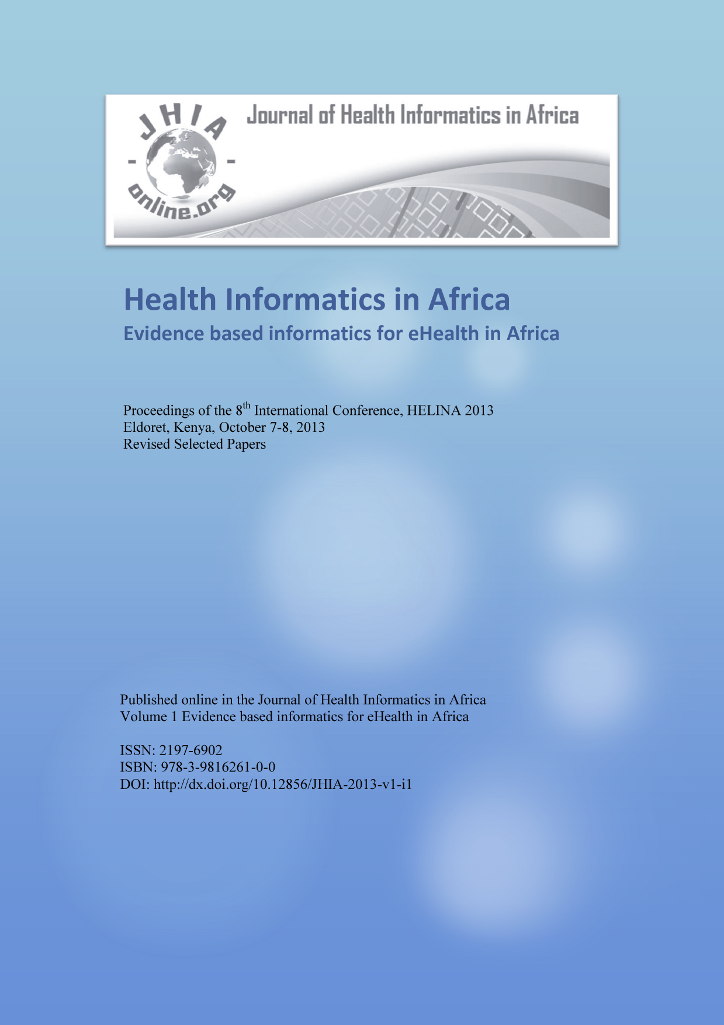 					View Vol. 1 No. 1 (2013): Special Issue "Evidence based Informatics for eHealth in Africa"
				